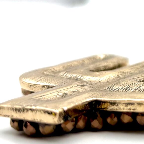 Brown Crystal Beaded Leopard Animal Print Saguaro Cactus Western Dangle Earrings - Picture 5 of 5